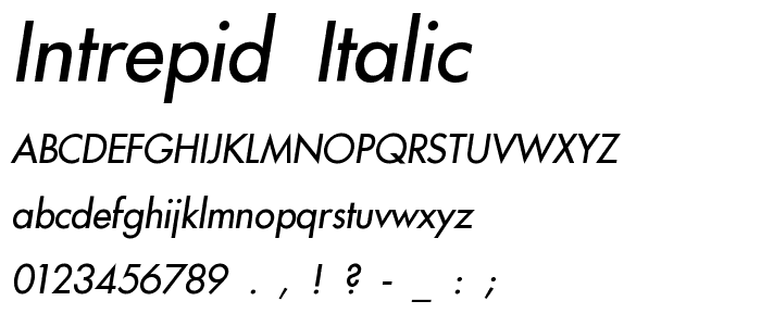 Intrepid Italic font